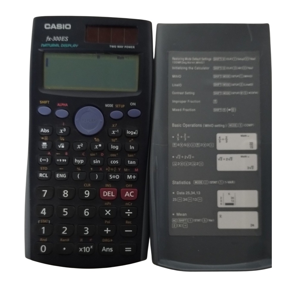 Casio fx-300ES Scientific Calculator Natural Display Two Way Power Black